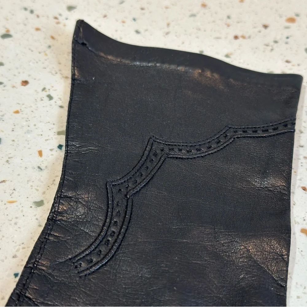 Vintage Carson Pirie Scott & Co. Italian Black Leather Gloves Size 7‎